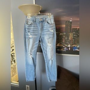 Vintage Recycled 90s Blue Spice Womens Distressed Blue Skinny Jeans Sz 5 Juniors